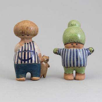 LISA LARSON, figuriner, två stycken, stengods, Gustavsberg.