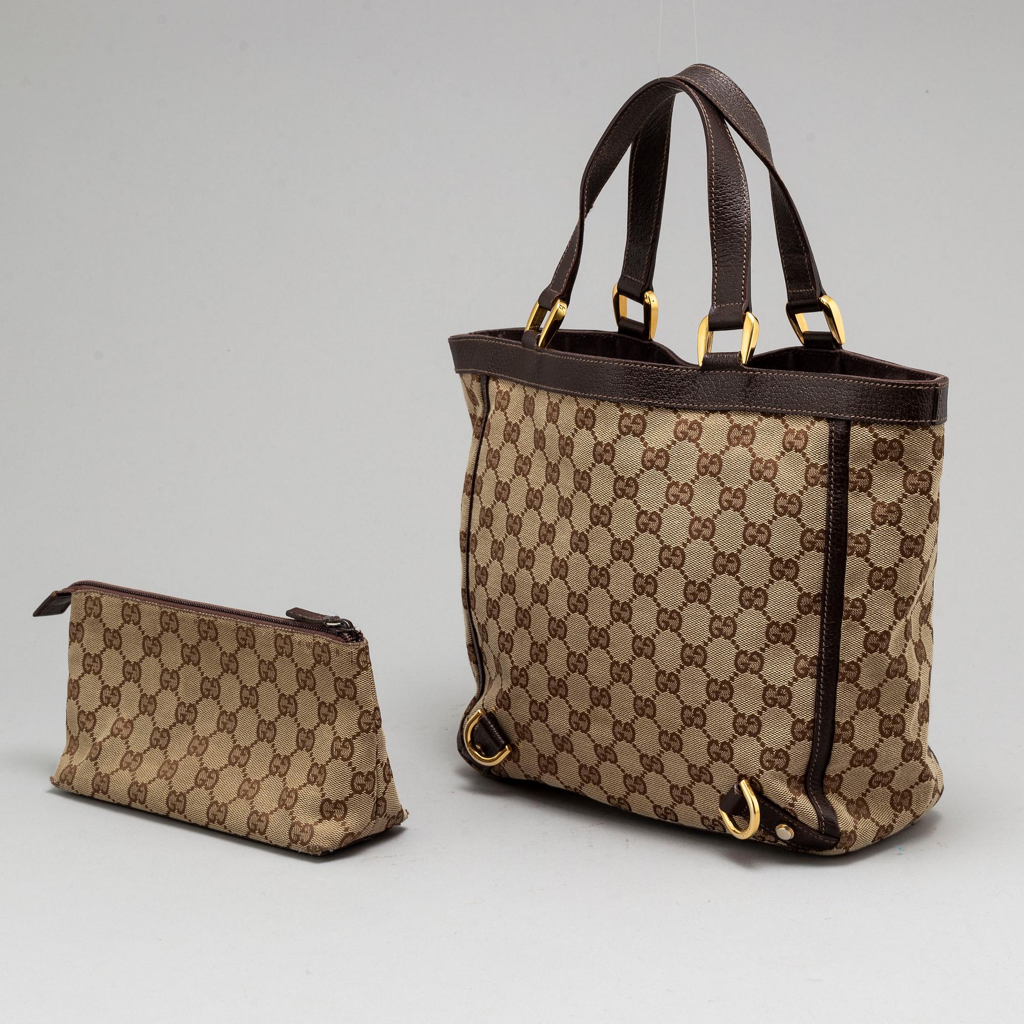 GUCCI, väska och necessär.