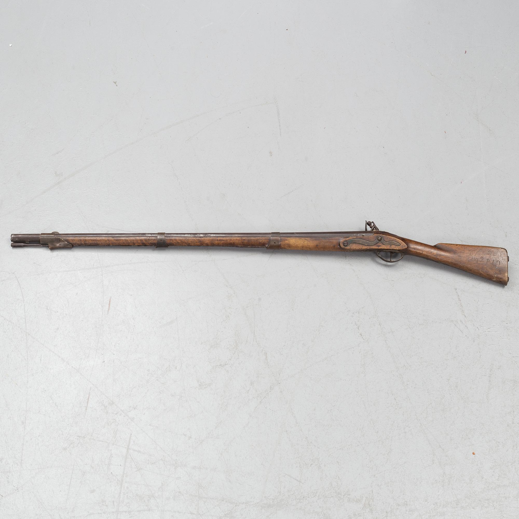 A Swedish military flintlock gun, 1805 pattern.