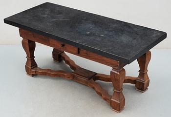 A Swedish stone top table dated 1858.