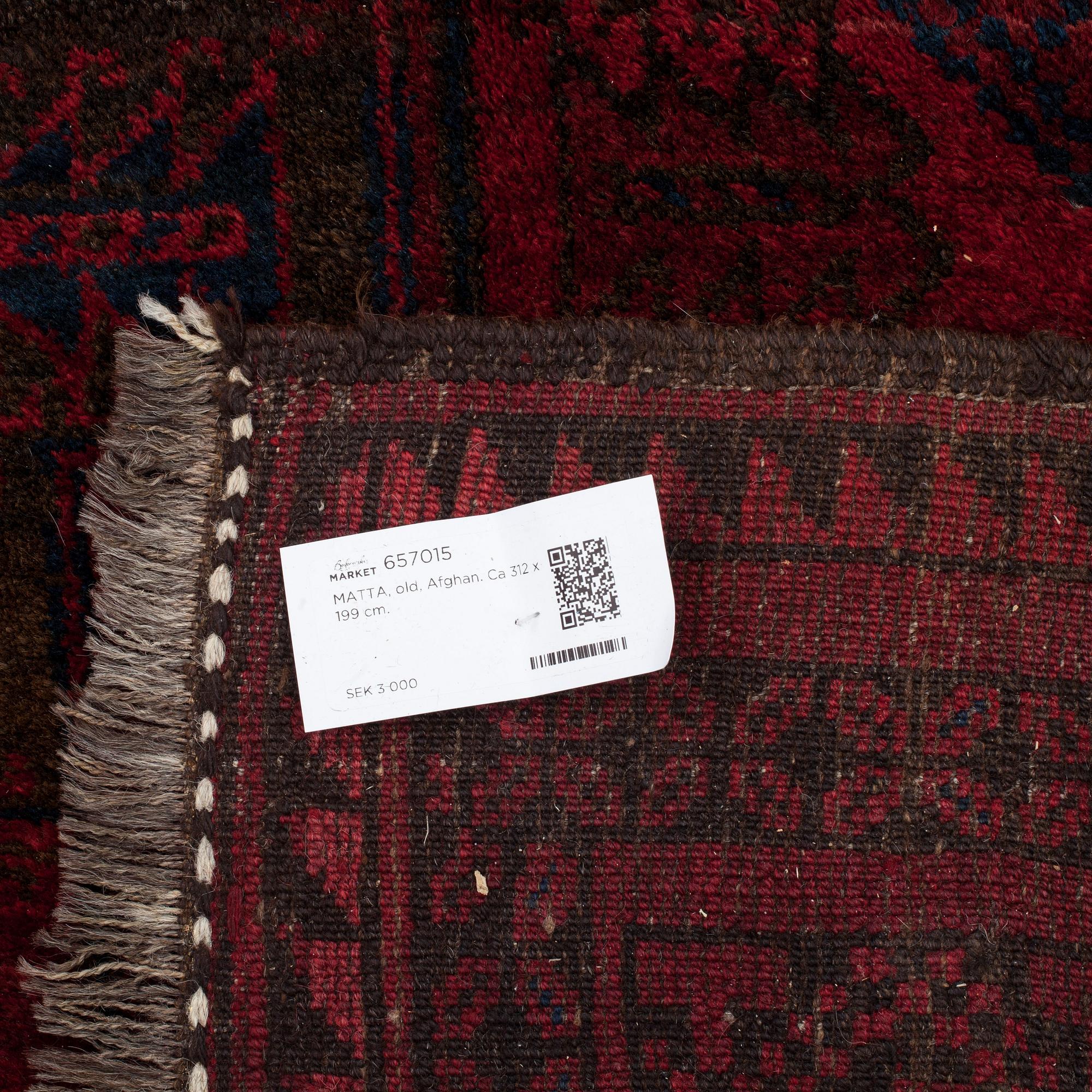 MATTA, old, Afghan. Ca 312 x 199 cm.