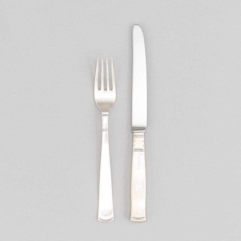 Jacob Ängman, a silver cutlery, 'Rosenholm', GAB (24 pieces).