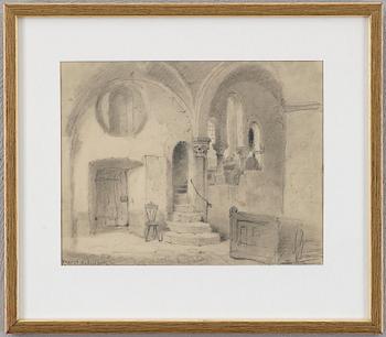 Frans Wilhelm Odelmark · FRANS WILHELM ODELMARK, blyertsteckning, signerad.