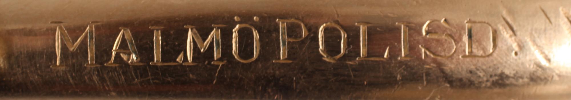 POLISSABEL, 18/1900-tal, Malmö polisdistrikt.