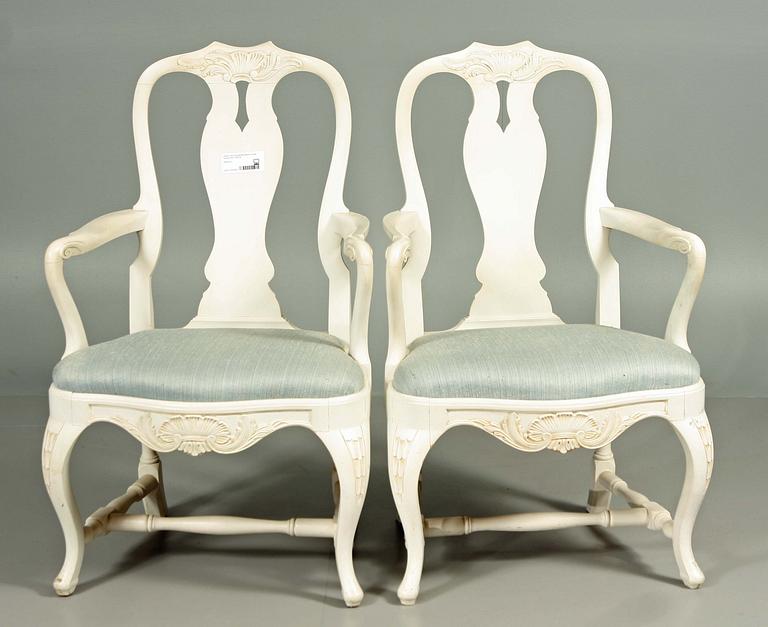MATSALSMÖBLEMANG, 8 delar, senbarockstil, 1900-tal.