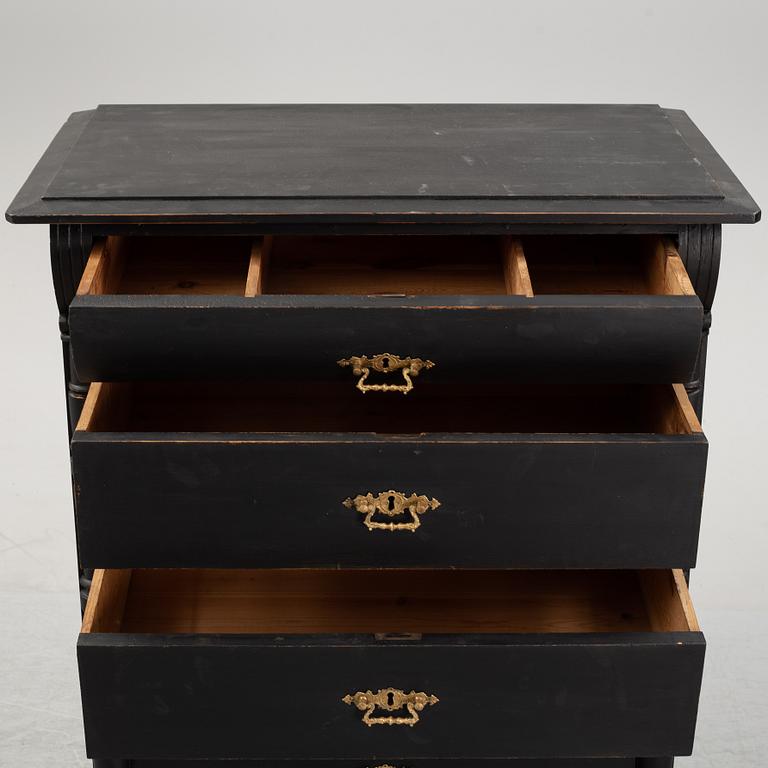 A painted chest of drawers, circa 1900.