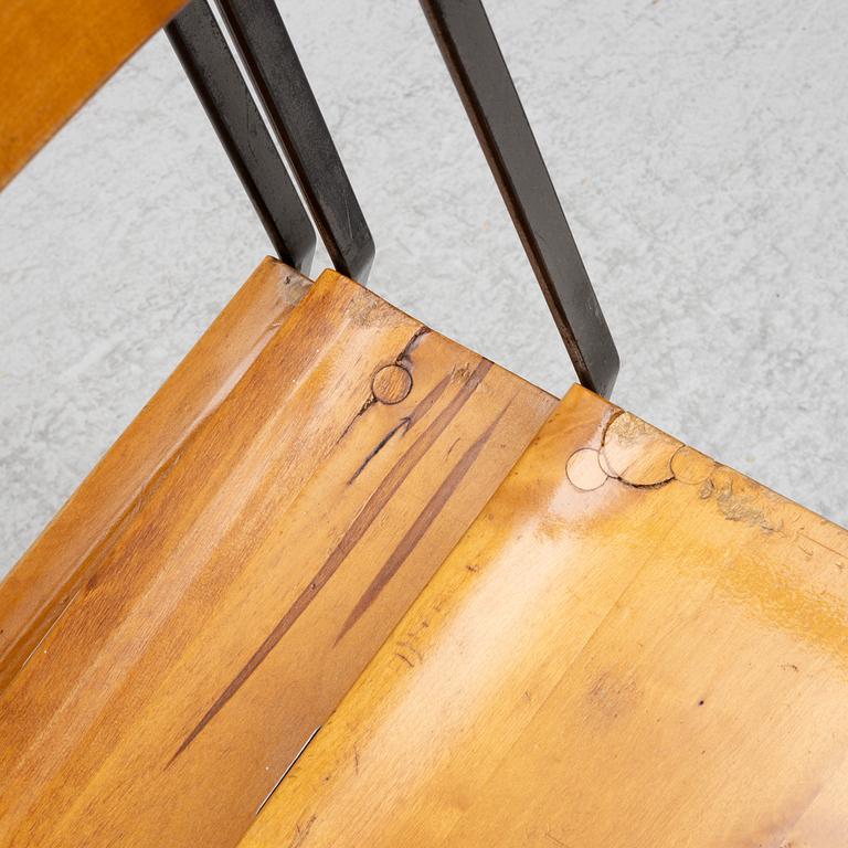 Six 'Chair 10', mid-20th century. Grythyttan's steel furniture. First half of the 20th century.