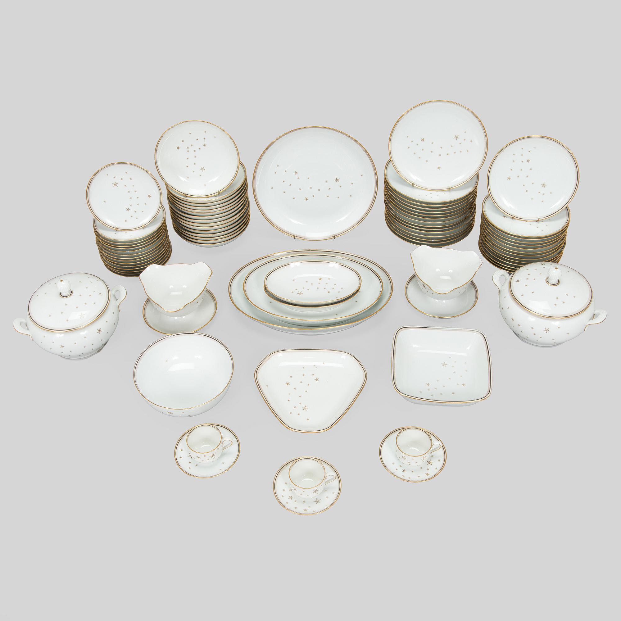 Dinner service, 86 pieces, “Milky Way”, Bing & Grøndahl, Denmark.