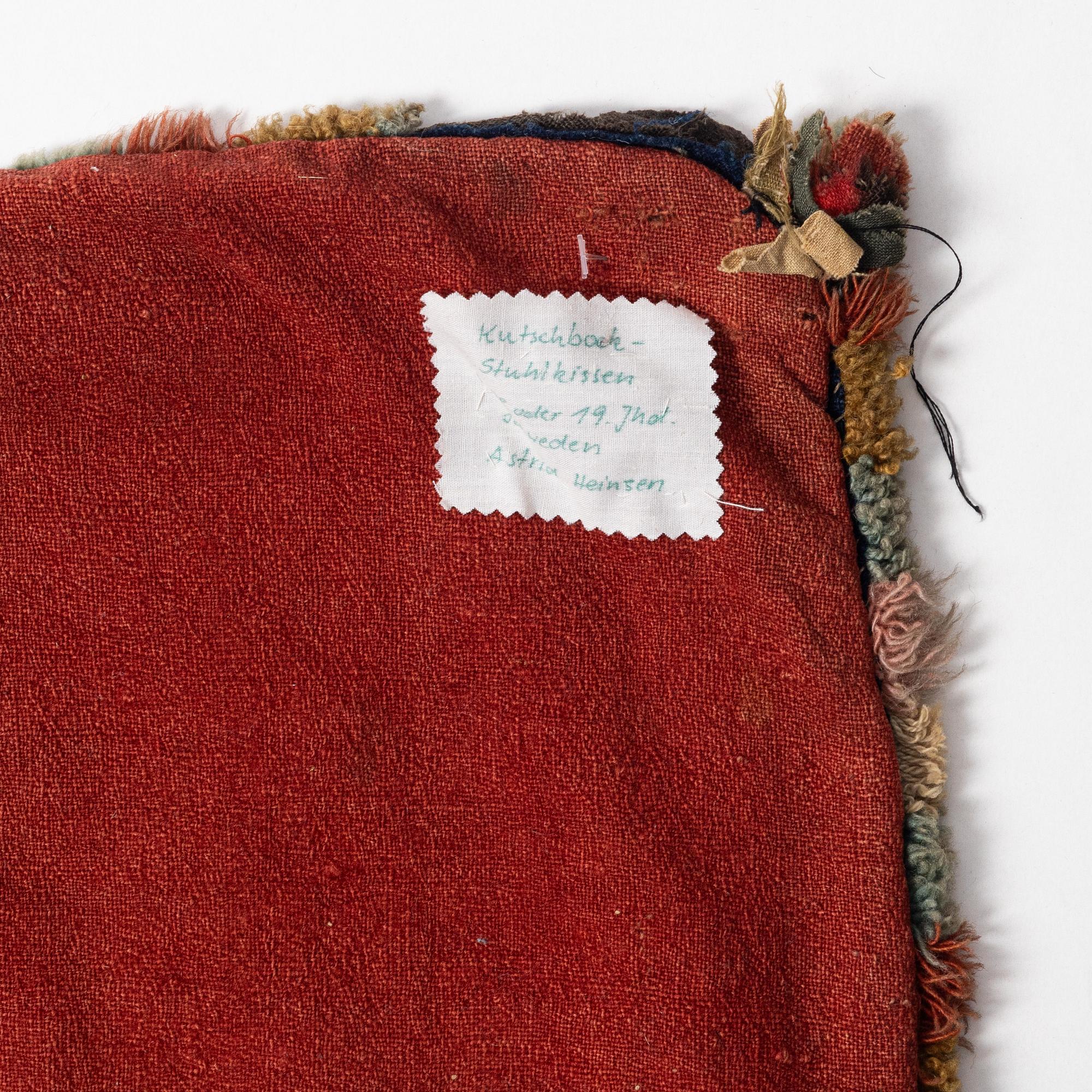 Åkdyna, broderad, ca 97 x 78 cm, signerad och daterad KND MOS ANNO 1802, Skåne.