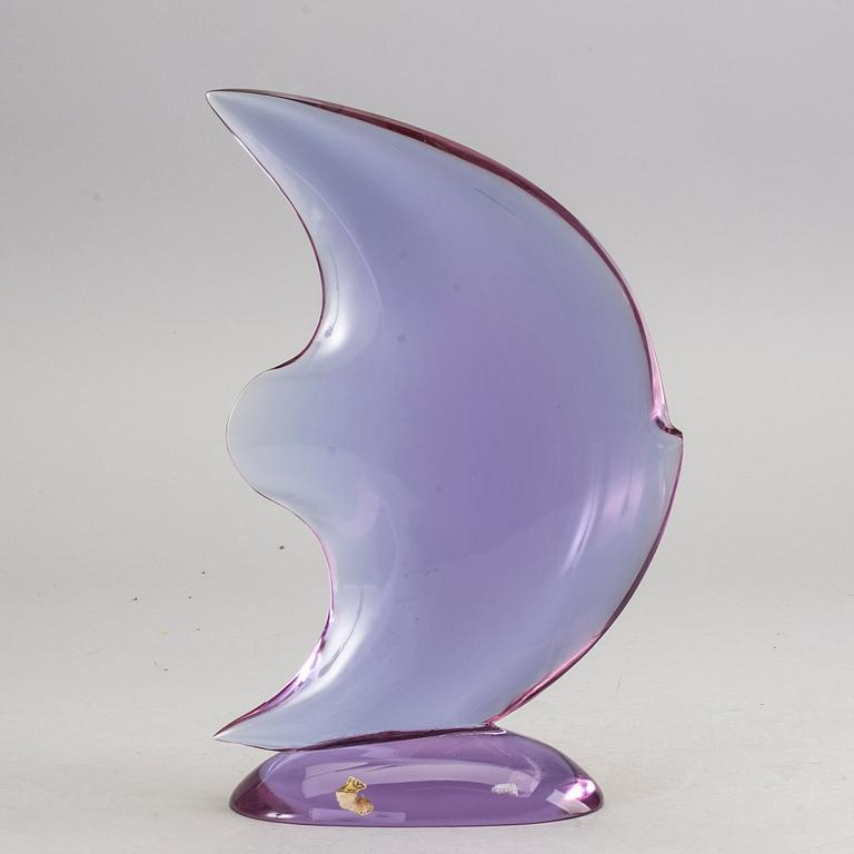 An 1950/60:s glass sculpture 'Pesce' by Flavio Poli for Seguso Vetri d’Arte, Murano Italy.