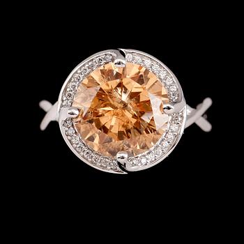 RING, silver, citrin, vita safirer.