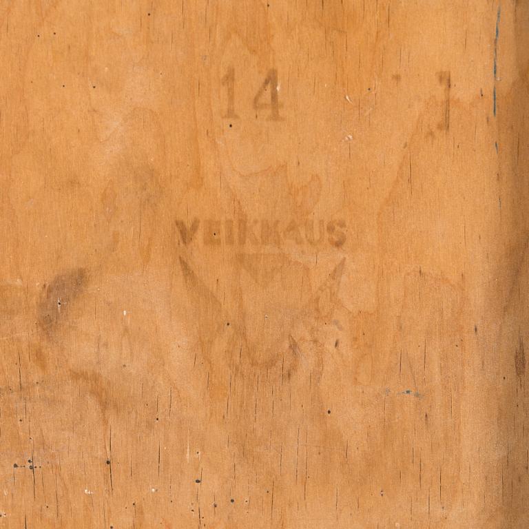 Alvar Aalto, pöytä, malli 82 ja jakkaroita, 6 kpl, malli 66, O.Y. Huonekalu-ja Rakennustyötehdas A.B. 1950-luku.