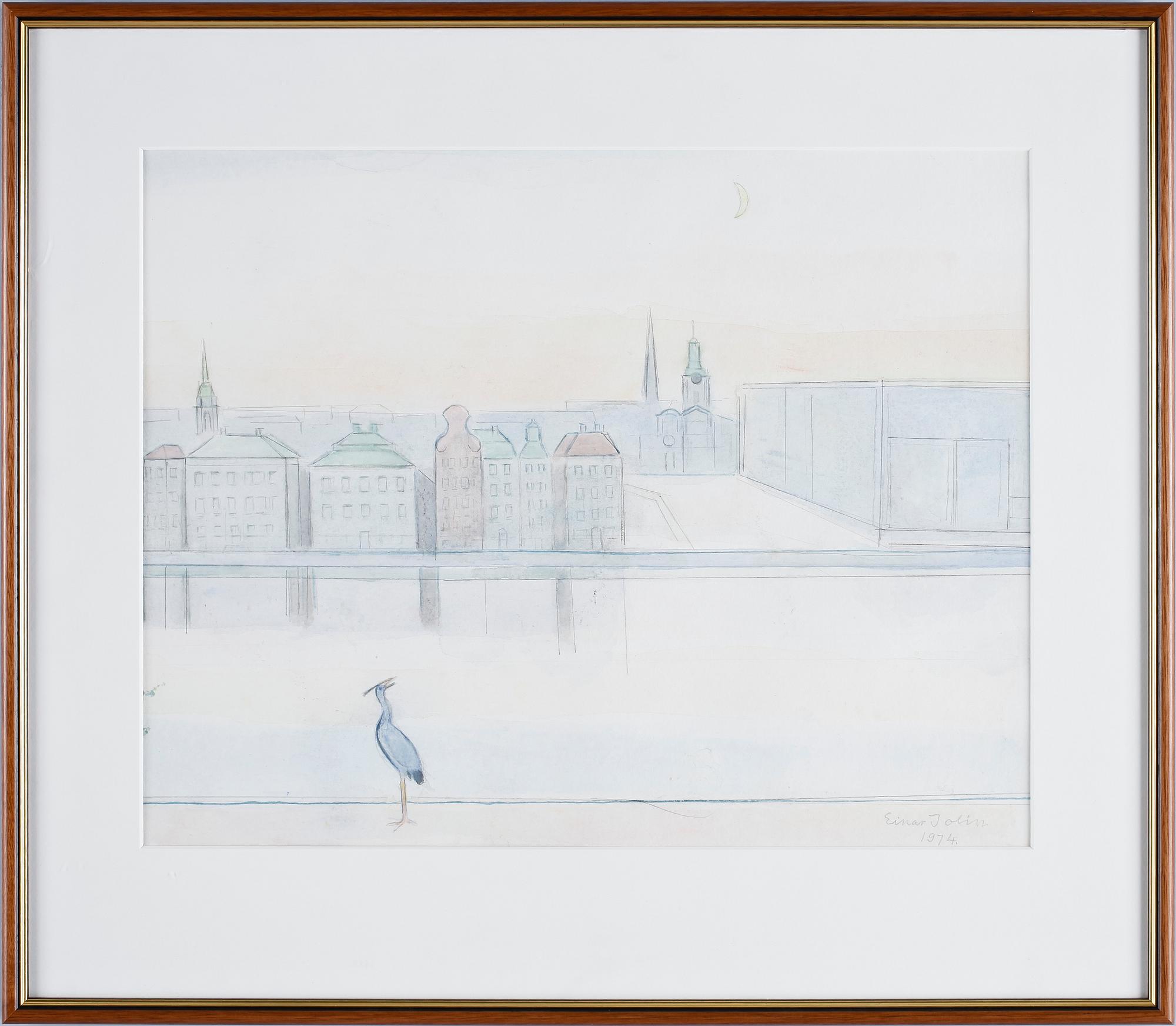 EINAR JOLIN, akvarell, sign o dat 1974.