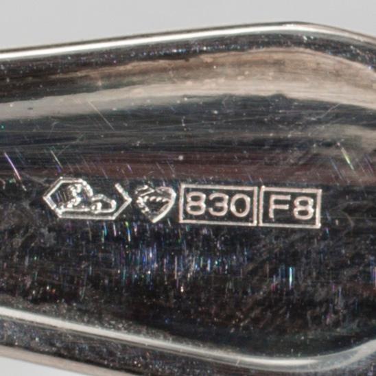 BESTICK, 28 st. silver, Chippendale, finska stämplar 1900-talets slut. Vikt tot. 1049 g.
