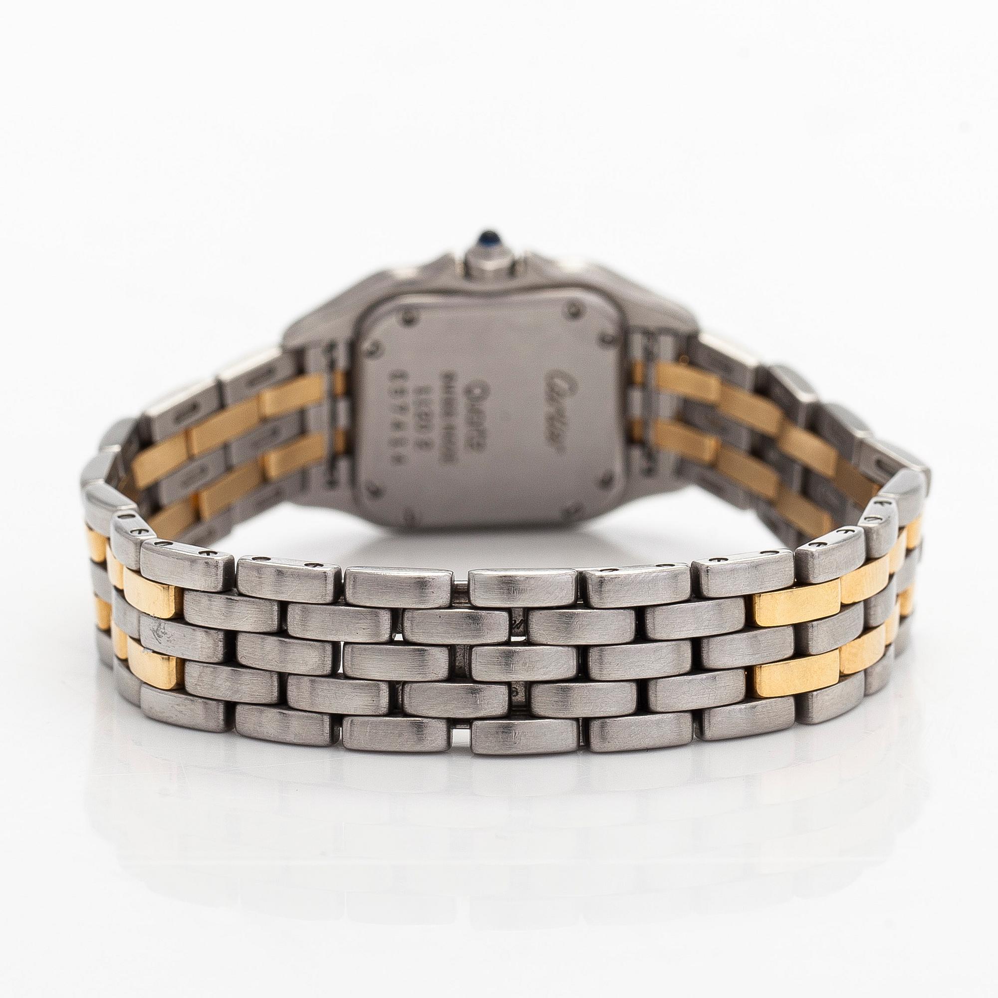 Cartier, ”Panthère”, rannekello, 21 x 21 mm, kultaa/terästä, kvartsi.