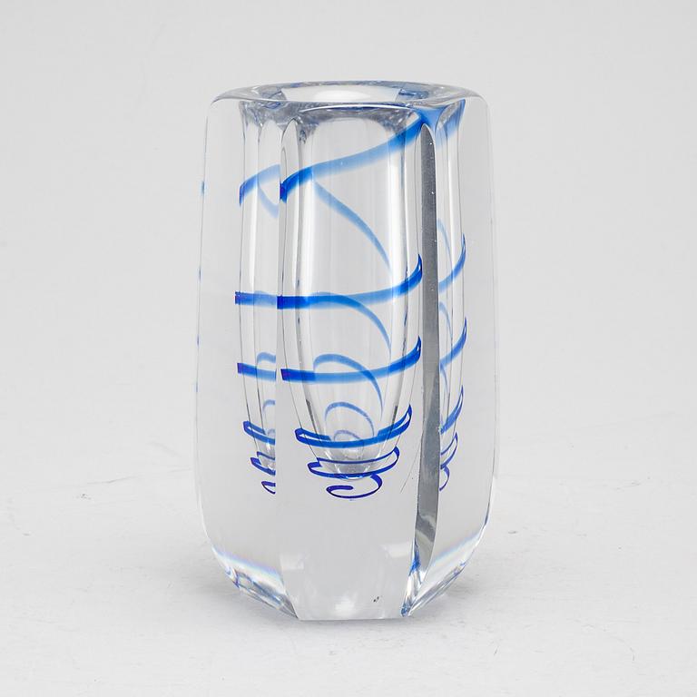 a glass vase for Kosta, signed B and dated 1944.