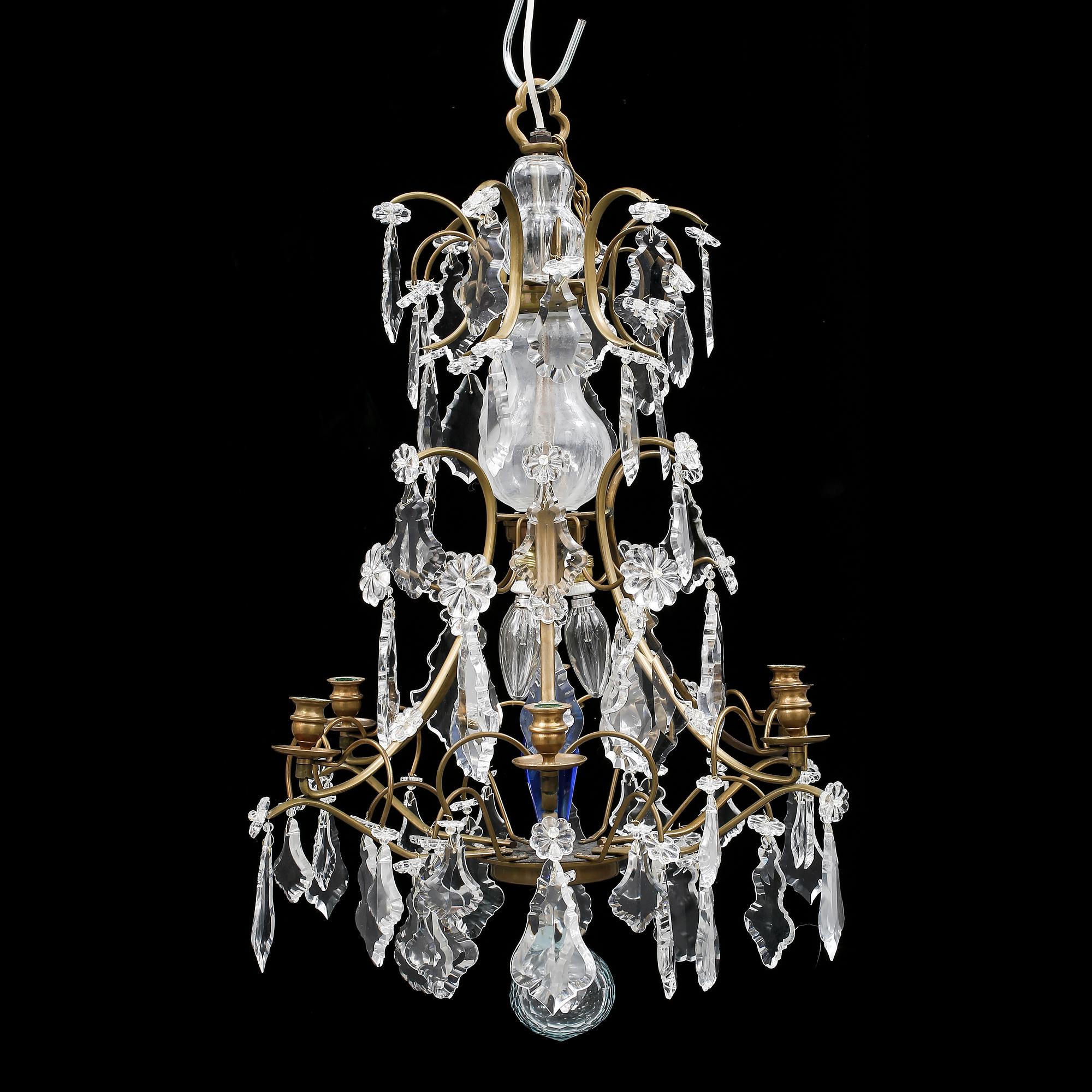 LJUSKRONA, rokokostil, 1900-tal. Höjd 70 cm.