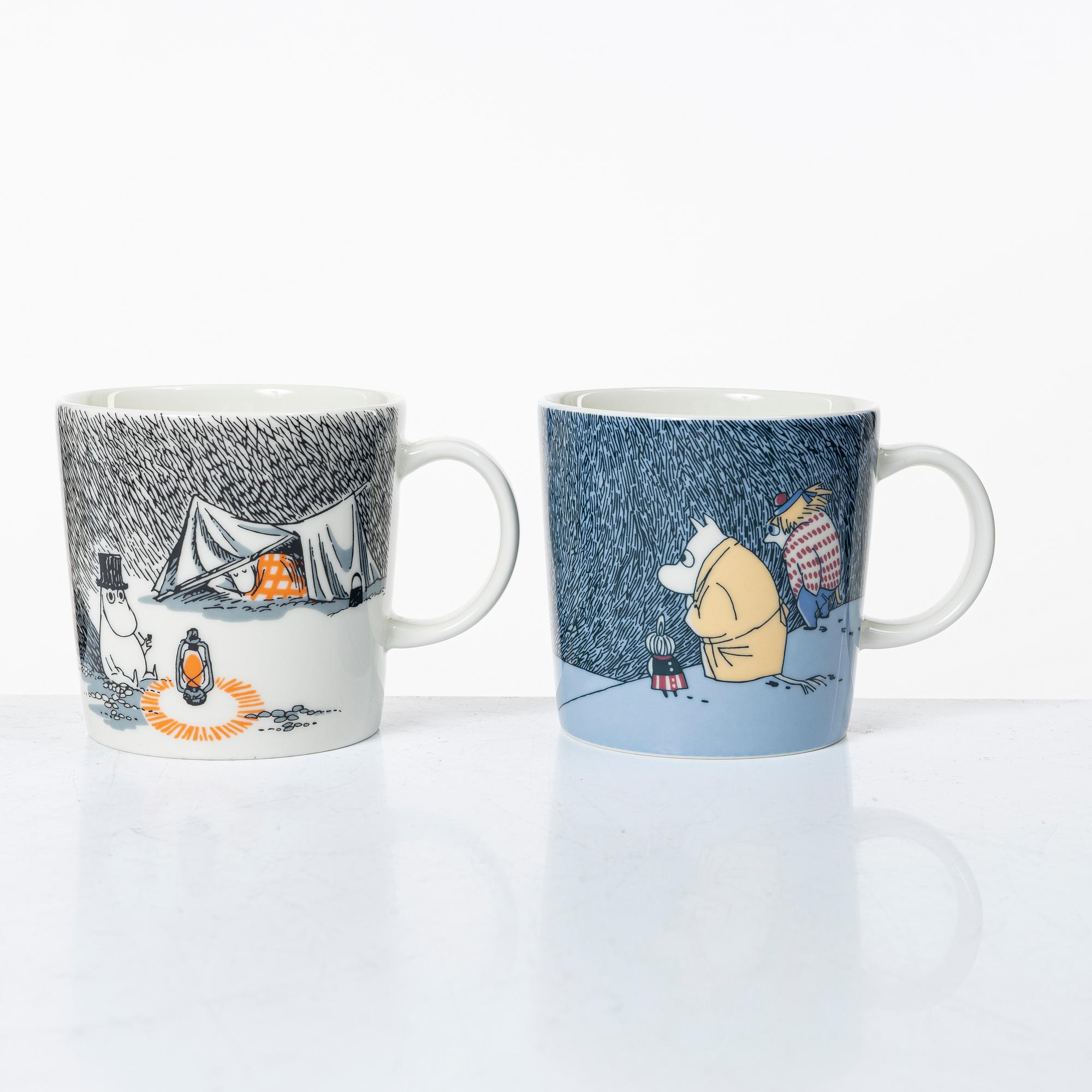 Arabia, 29 Moomin mugs, Finland.