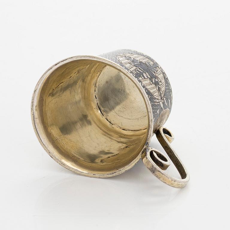 Charka, parcel-gilt silver and niello, Moscow, Russia first half/mid-19th century. Unidentified master.