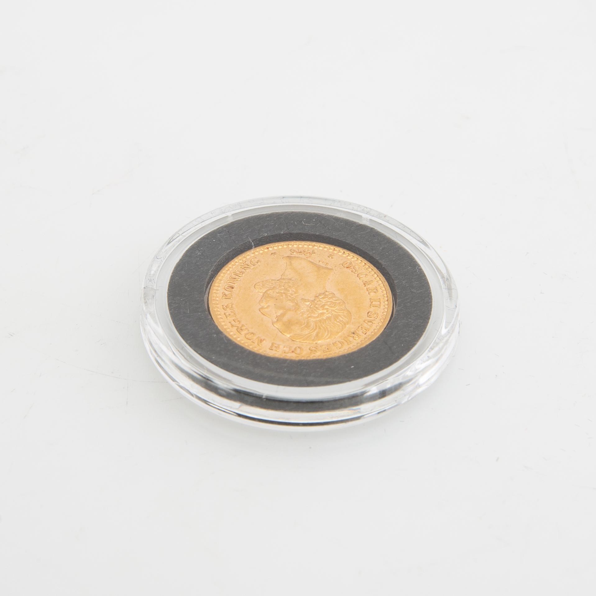 Guldmynt Sverige, Oscar II 10 kr, 1876.