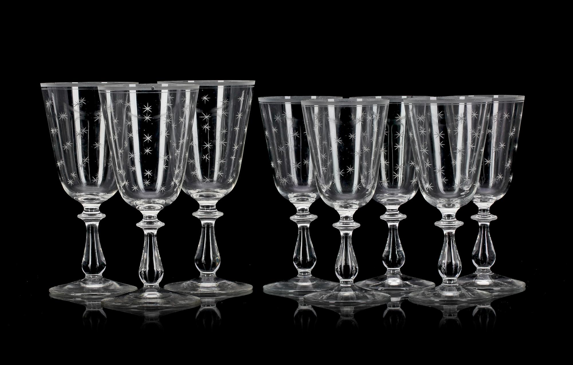 VINGLAS, 8 st, tidigt 1900-tal.