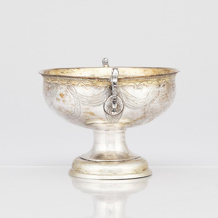 Christopher Bauman, brännvinsskål, silver, Hudiksvall 1797.