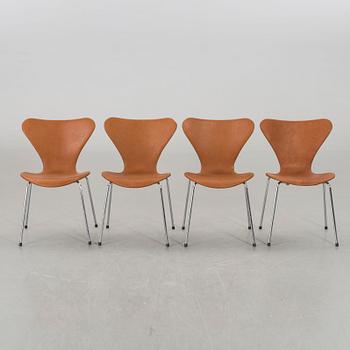 ARNE JACOBSEN, 6 st stolar, "Sjuan", Fritz Hansen.