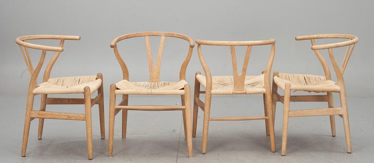 KARMSTOLAR, 4 st. "Y-stolen", Hans J. Wegner för Carl Hansen & Son, Odense. Enligt uppgift inköpta 1958.