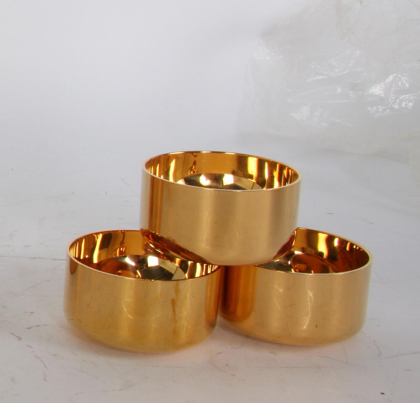 FLASKA MED SUPKOPPAR, 12+1, Skultuna, 23karats förgylld mässing.