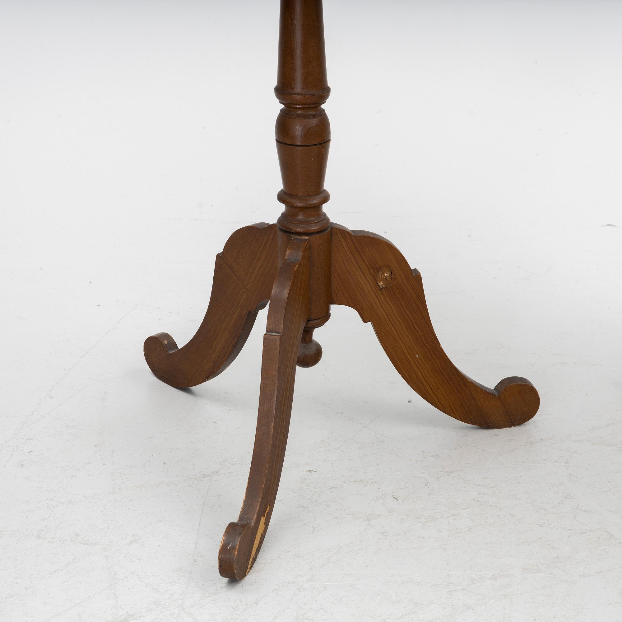 Lamp table/ folding table, a pair, 19th century.