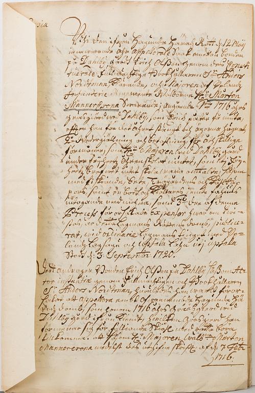 ROYAL DOCUMENTS, Sweden, early 18th century.