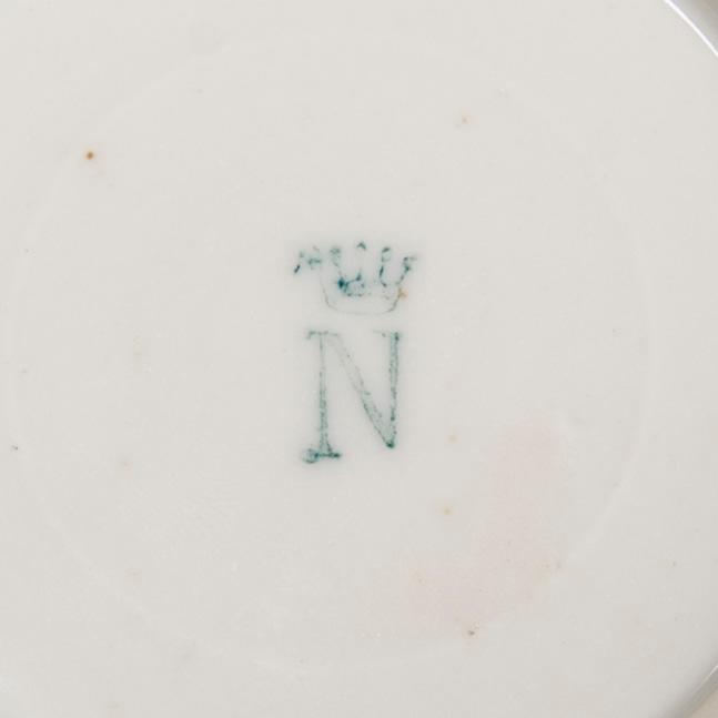 KAFFESERVIS, 9 delar, porslin, Napoliliknande stämpel, 1900-talets början.