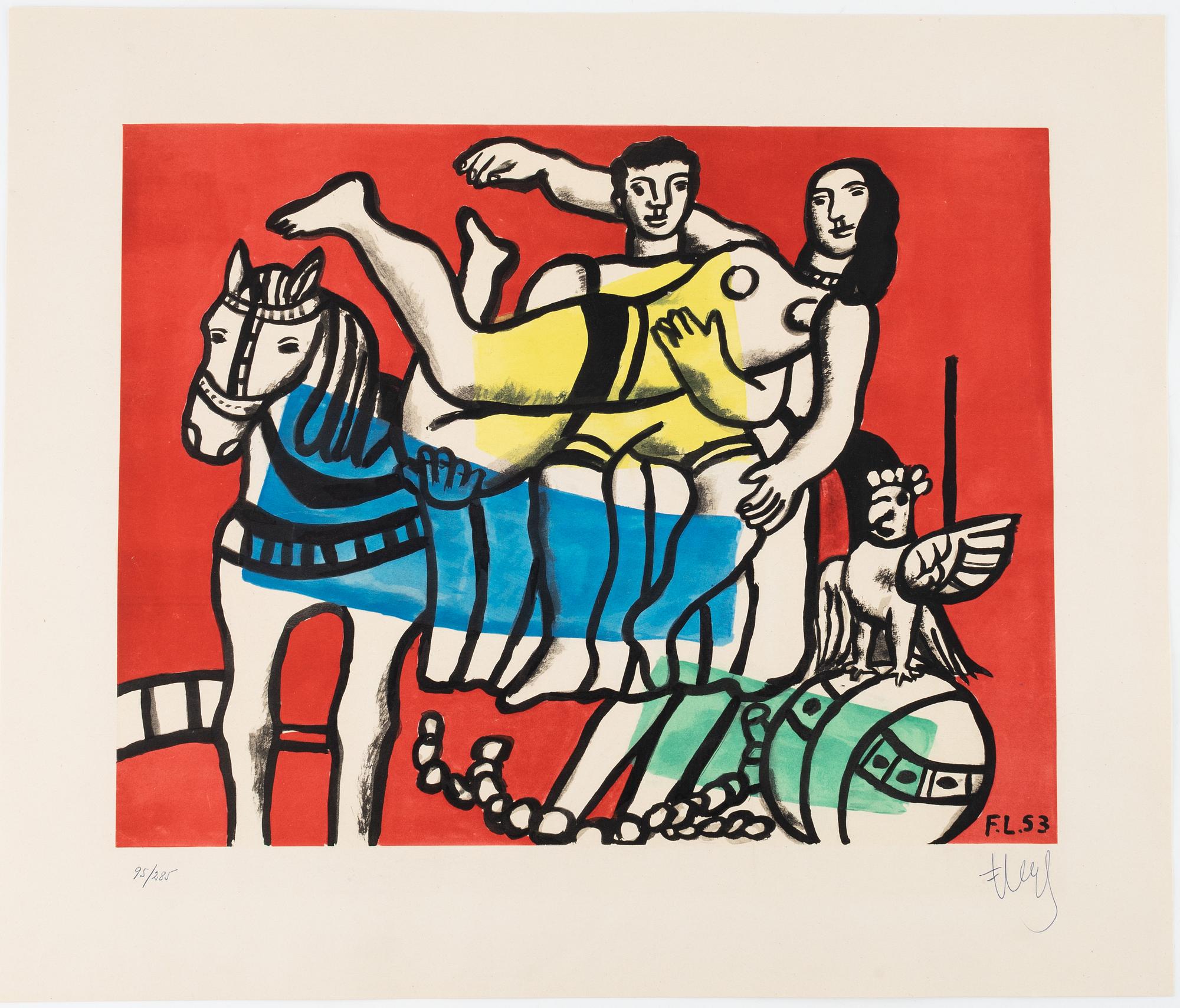 Fernand Léger, efter, färglitografi, 1953, signerad 95/285.