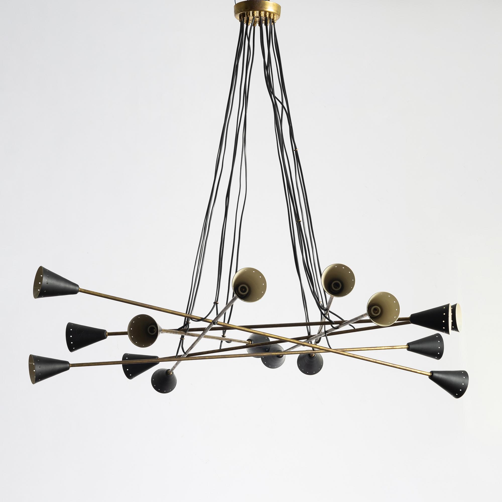 Taklampa, Sputnikmodell, Italien, 1900-talets andra hälft.