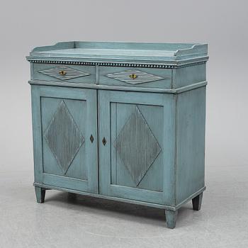 A circa 1800 painted cupboard.