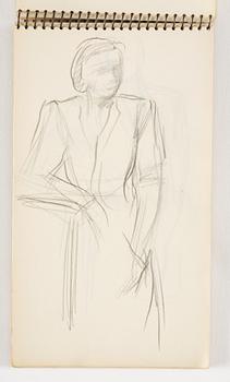 Lotte Laserstein, 4 skissböcker med blyertsteckningar.