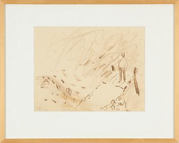 Ragnar Sandberg, red crayon on paper, signed R.S. and dated 32.