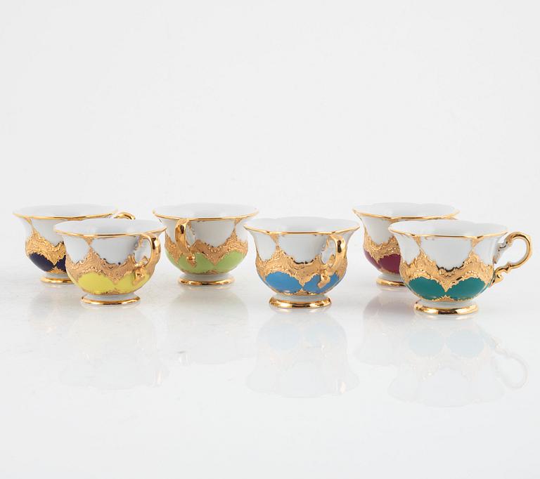 An 18-piece porcelain coffee and tea service, Meissen, 20th Century.