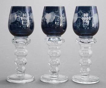 GLASSERVISDELAR, 22 st, "Remmare", Gulla Skruf, 1900-tal.