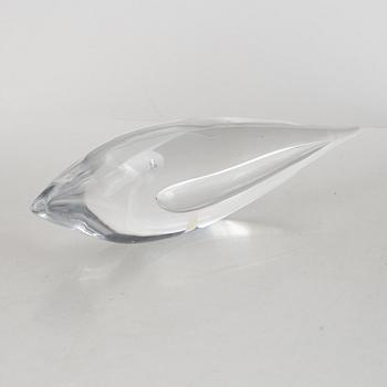 Vaser, 2 st och figurin, glas, bl.a. Vicke Lindstrand, Kosta.