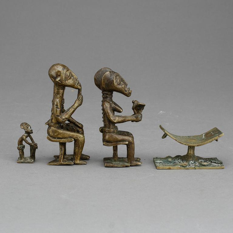 SKULPTURER, brons. Västafrika. 1900-tal.