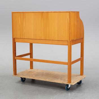 A pine roll top secretary desk by Andreas Hansen, Hadstens, end of the 20th Century.