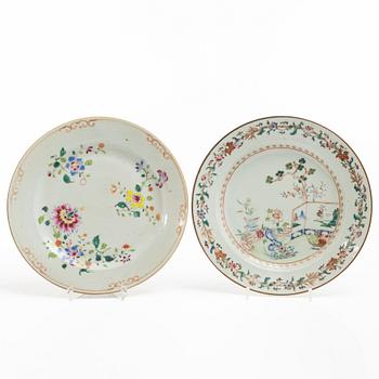 Six Famille Rose porcelain plates, China, Qianlong (1736-95).