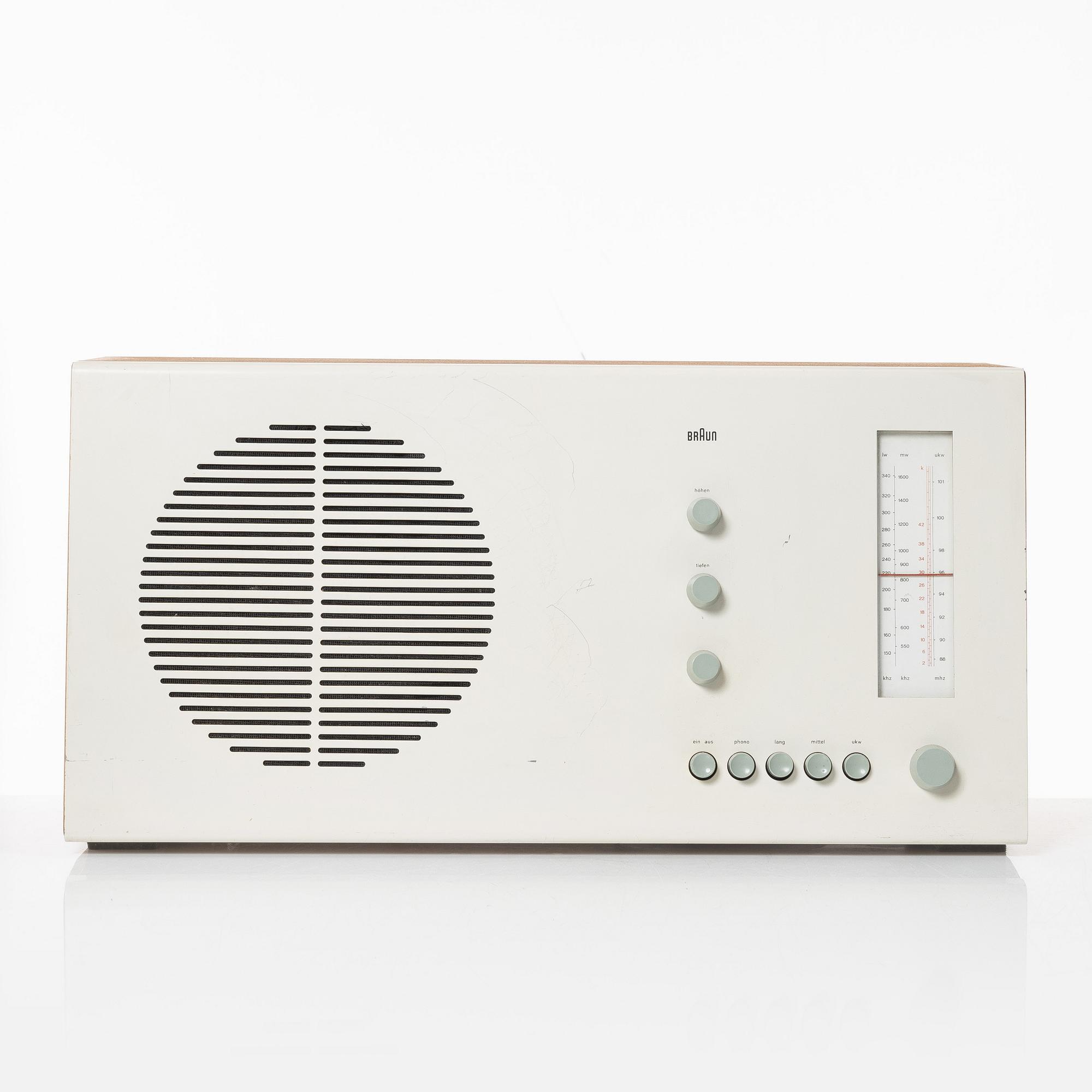 Dieter Rams, radio "Tischsuper - RT20 S", formgiven 1961.
