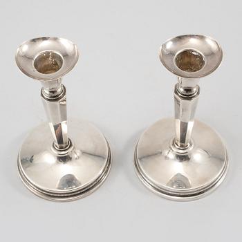 LJUSSTAKAR, ett par, silver, MGAB, Uppsala, 1958.