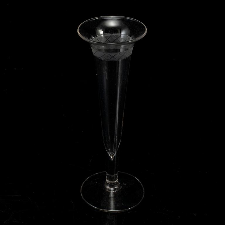 CHAMPAGNESTRUTAR, 6 st, glas, omkring år 1800.