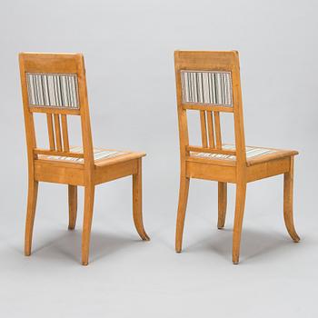 Louis Sparre, four Jugend Style chairs for Aktiebolaget Iris, Porvoo Finland, early 20th century.