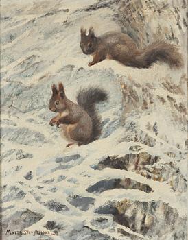 Mosse Stoopendaal, Squirrels in a Winter Forest.
