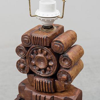 BERNARD ROOKE, a 'Totem' stoneware table/floor lamp, England, 1960's/70's.
