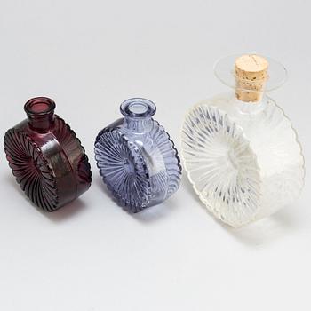 HELENA TYNELL, fiv glass bottles 'Solflaskan' from Riihimäen Lasi Oy, Finland.